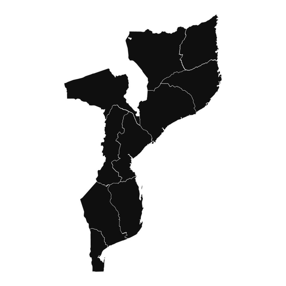 resumen Mozambique silueta detallado mapa vector