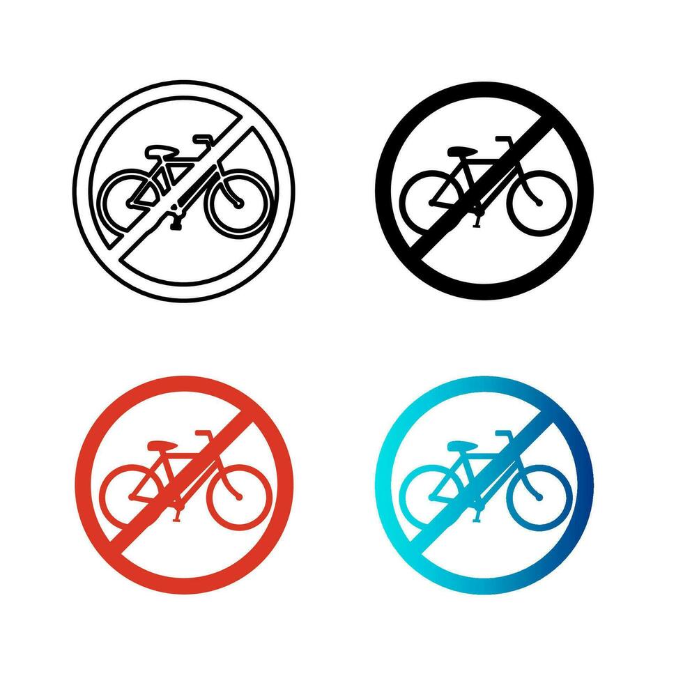 Abstract No Bicycle Silhouette Illustration vector