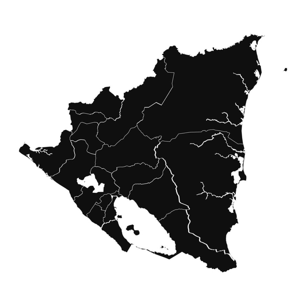 Abstract Nicaragua Silhouette Detailed Map vector