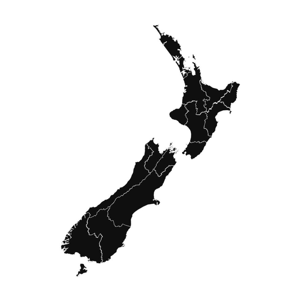 Abstract New Zealand Silhouette Detailed Map vector