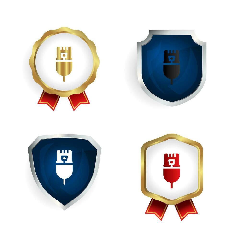 Abstract Internet Cable Badge and Label Collection vector