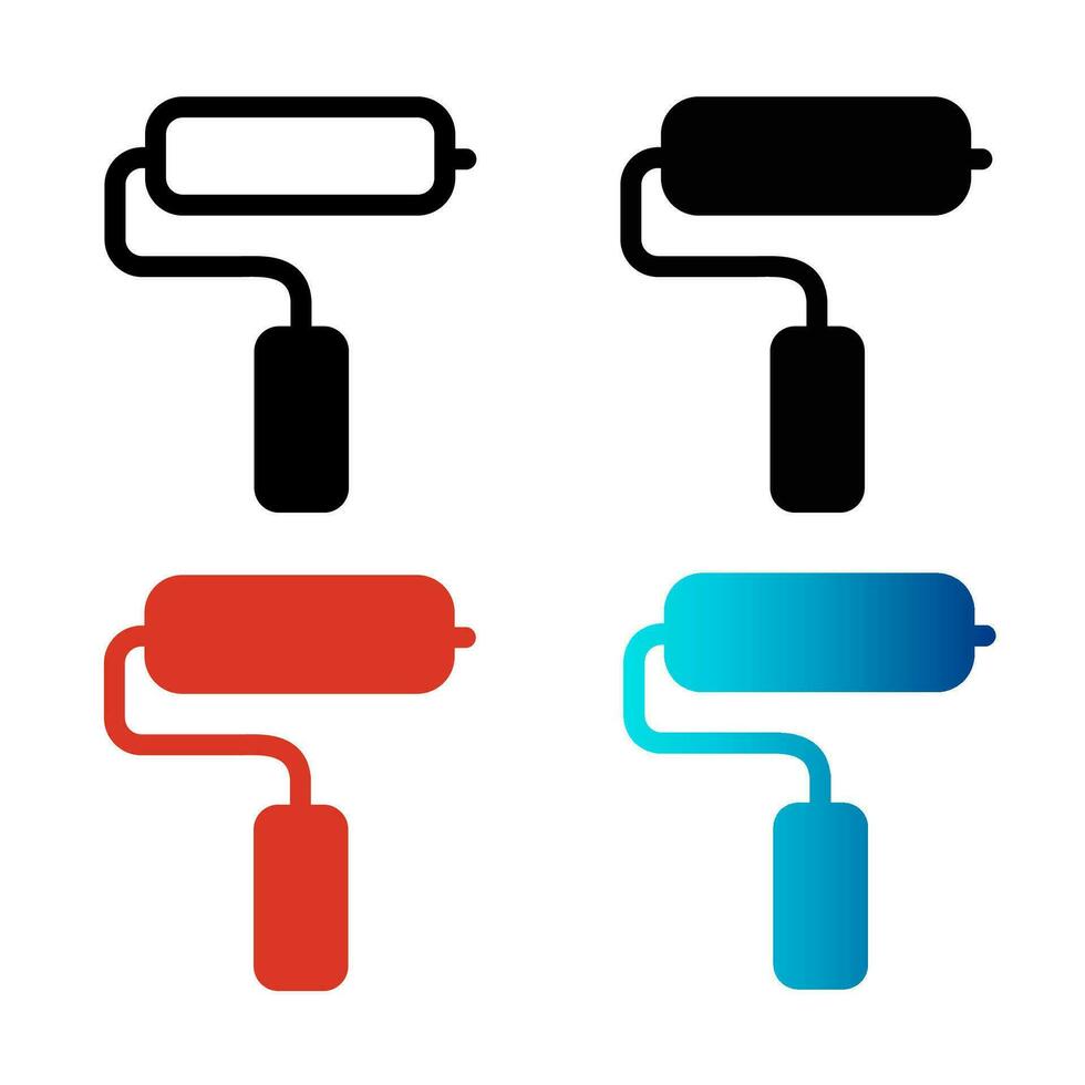 Abstract Paint Roller Silhouette Illustration vector