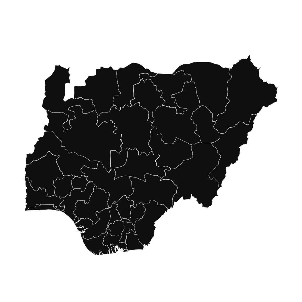 resumen Nigeria silueta detallado mapa vector