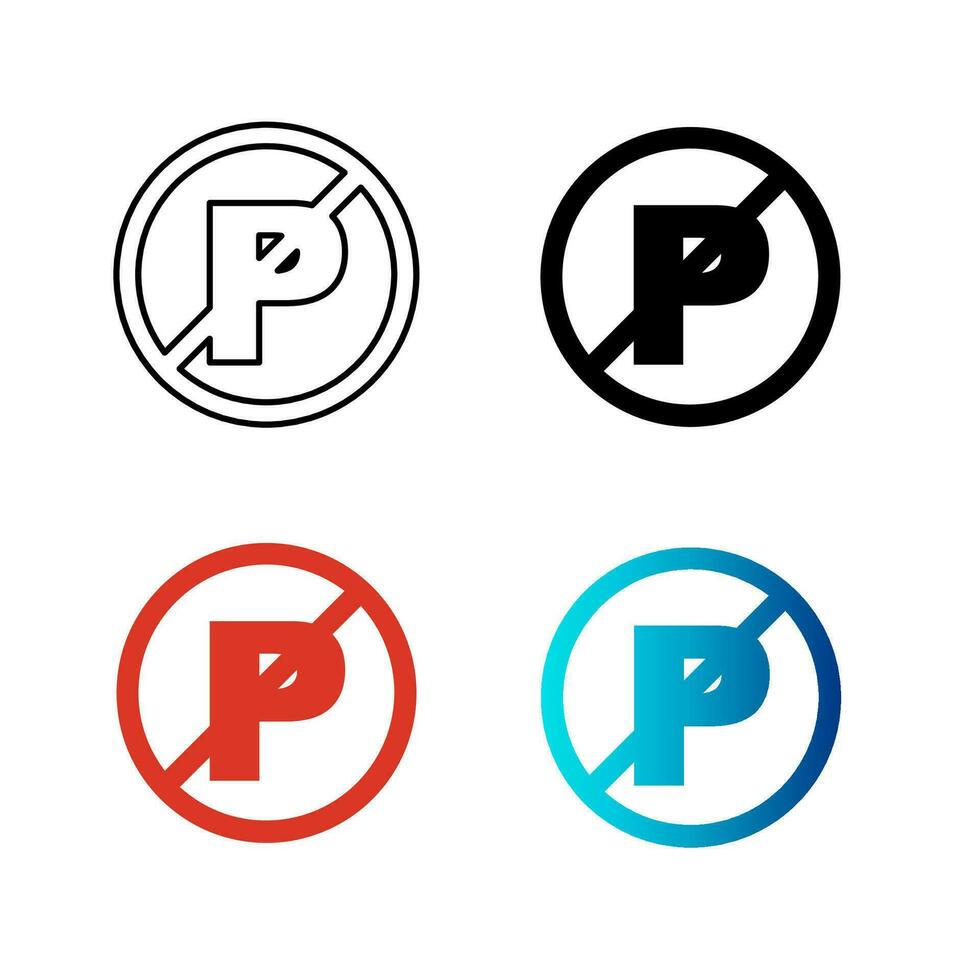 Abstract No Parking Silhouette Illustration vector