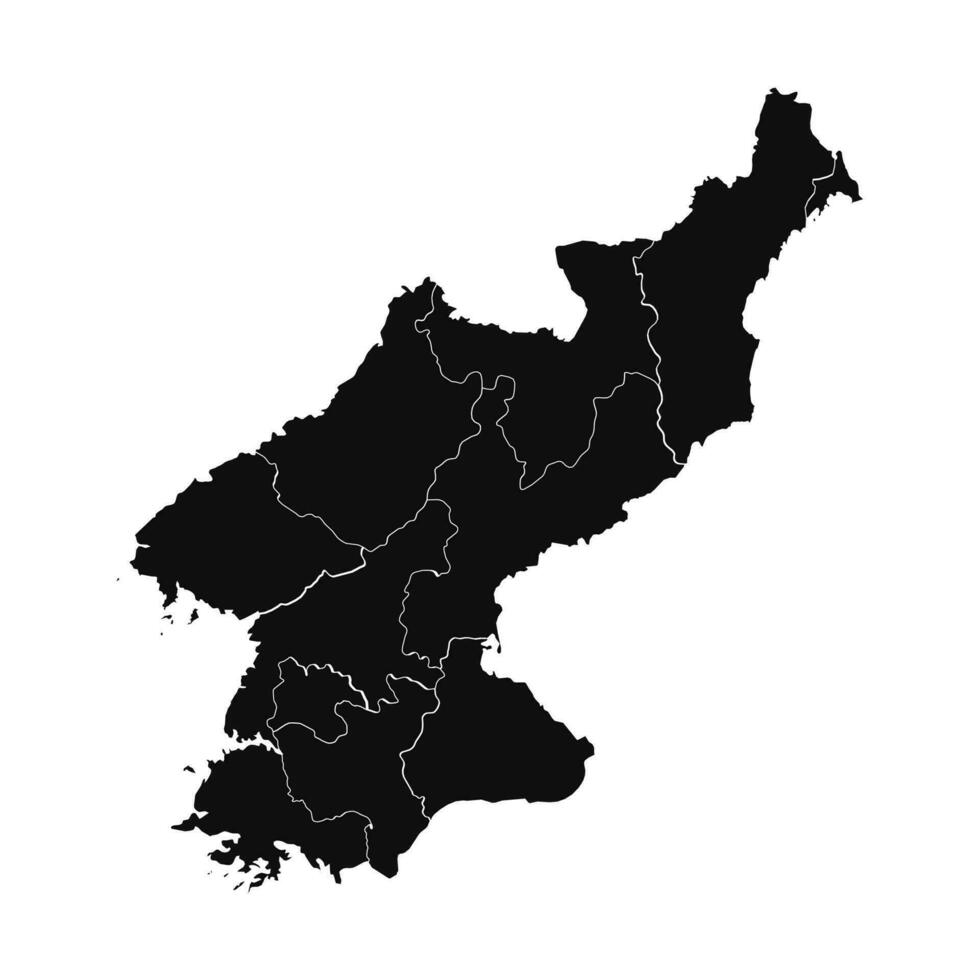 Abstract North Korea Silhouette Detailed Map vector