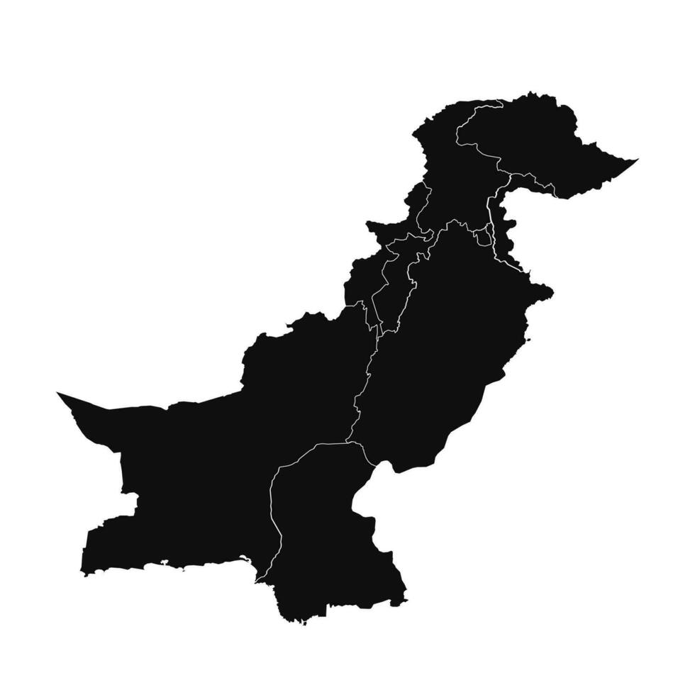 Abstract Pakistan Silhouette Detailed Map vector