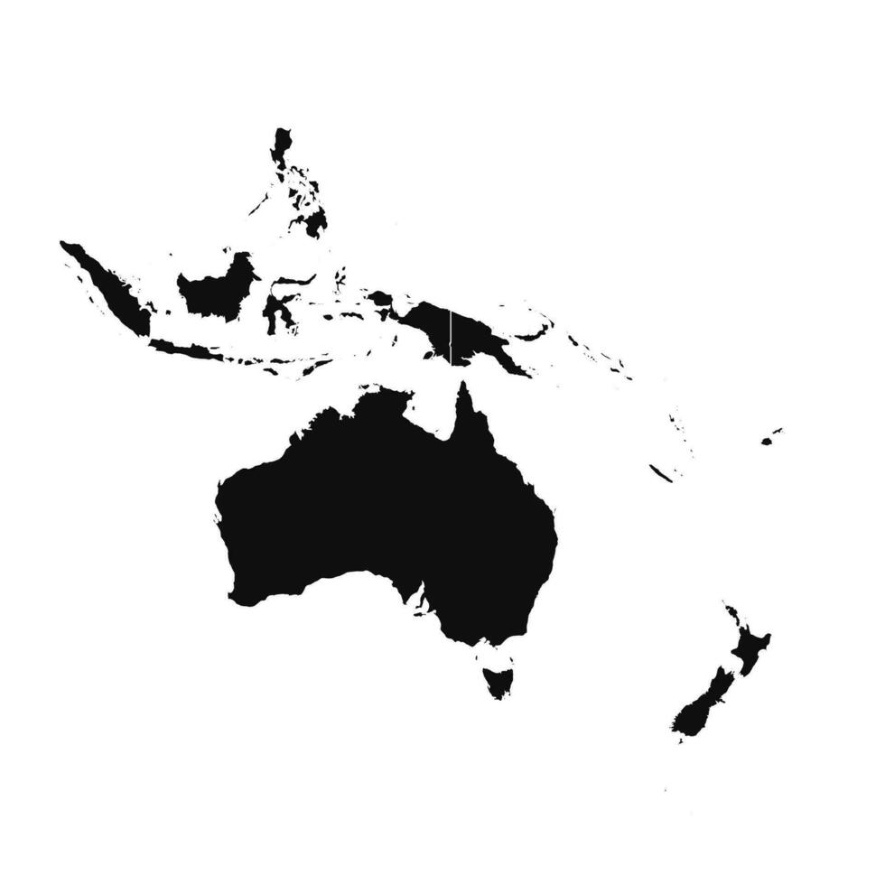 Abstract Oceania Silhouette Detailed Map vector