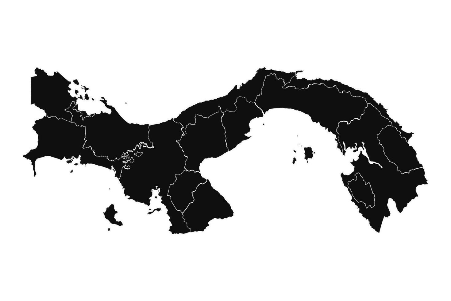 Abstract Panama Silhouette Detailed Map vector