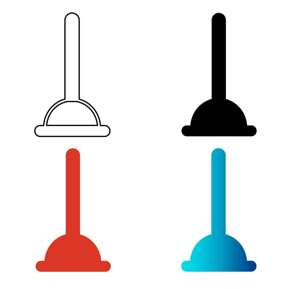 Abstract Plunger Silhouette Illustration vector