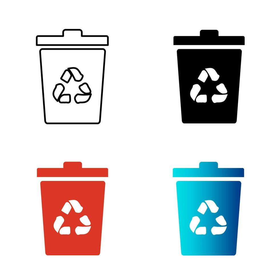 Abstract Recycle Bin Silhouette Illustration vector