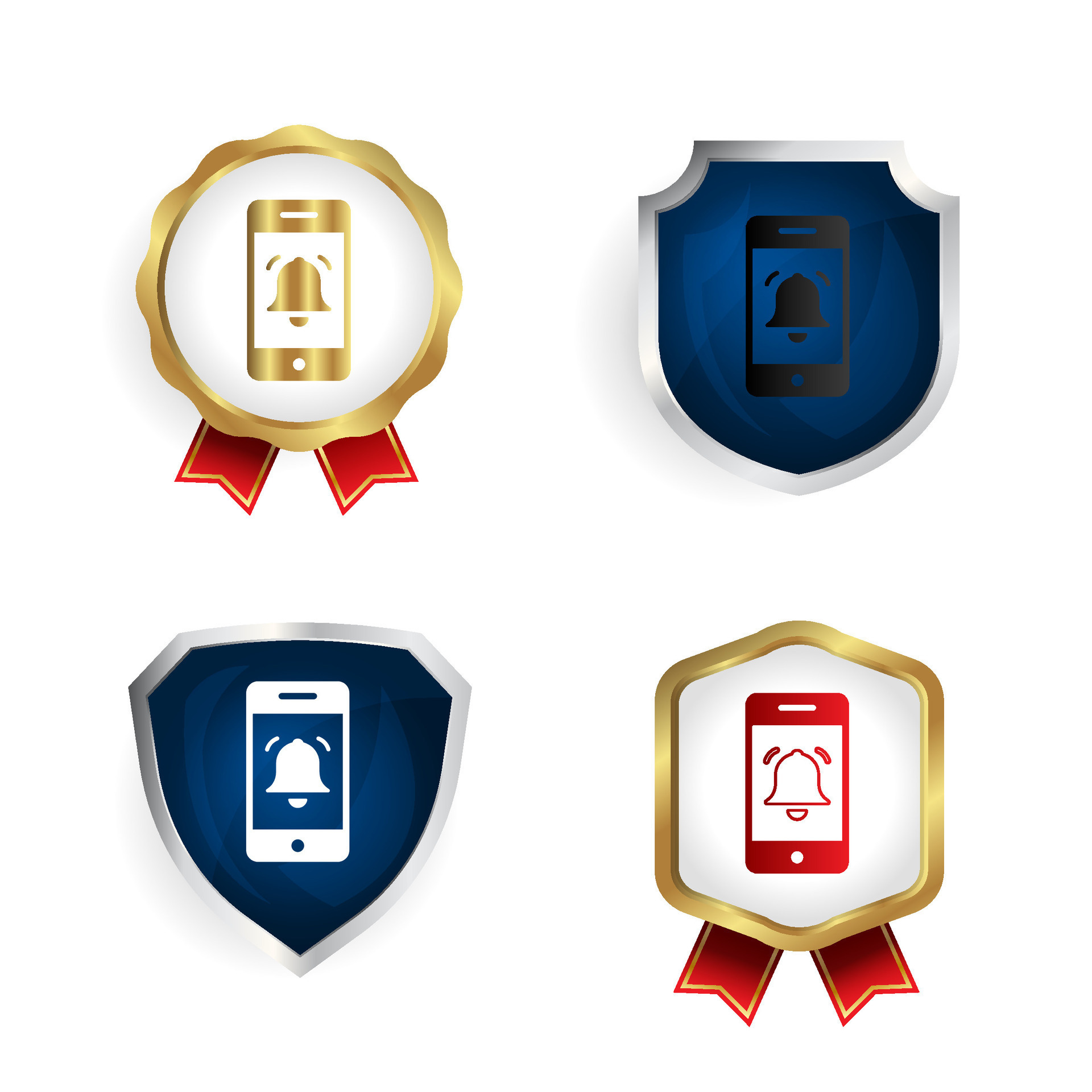 Abstract Mobile Notification Badge and Label Collection 25843526 Vector