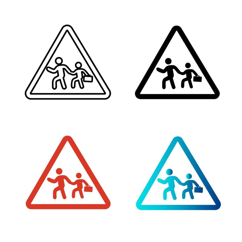 Abstract School Ahead Silhouette Illustration vector