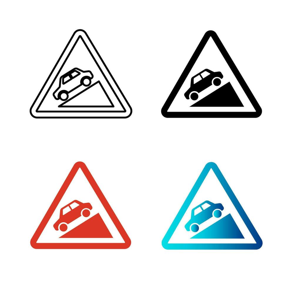 Abstract Slope Sign Silhouette Illustration vector