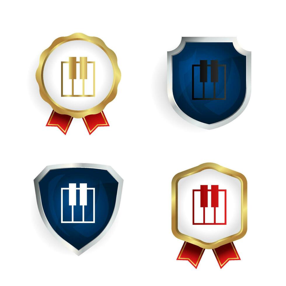 Abstract Piano Badge and Label Collection vector