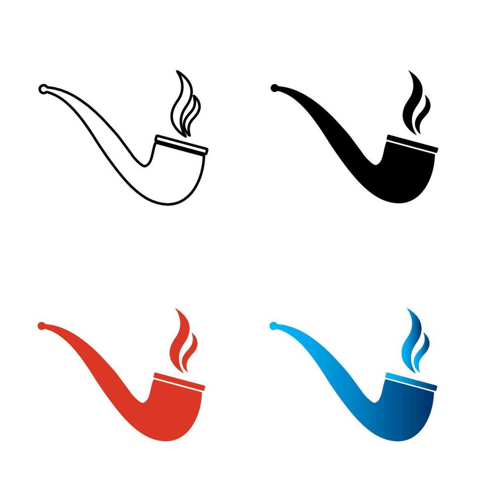 Abstract Smoking Pipe Silhouette Illustration vector