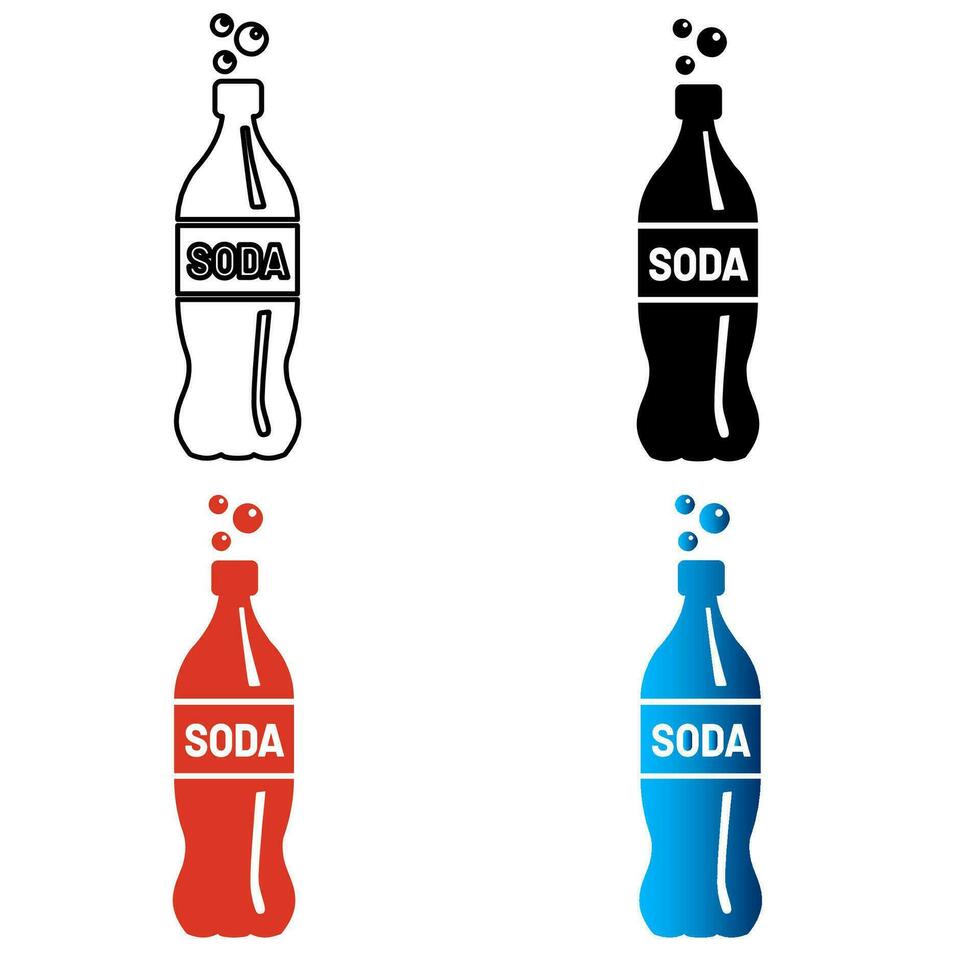 Abstract Soda Bottle Silhouette Illustration vector