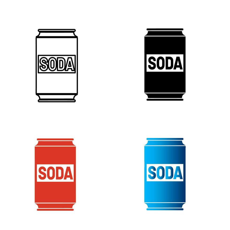 Abstract Soda Can Silhouette Illustration vector