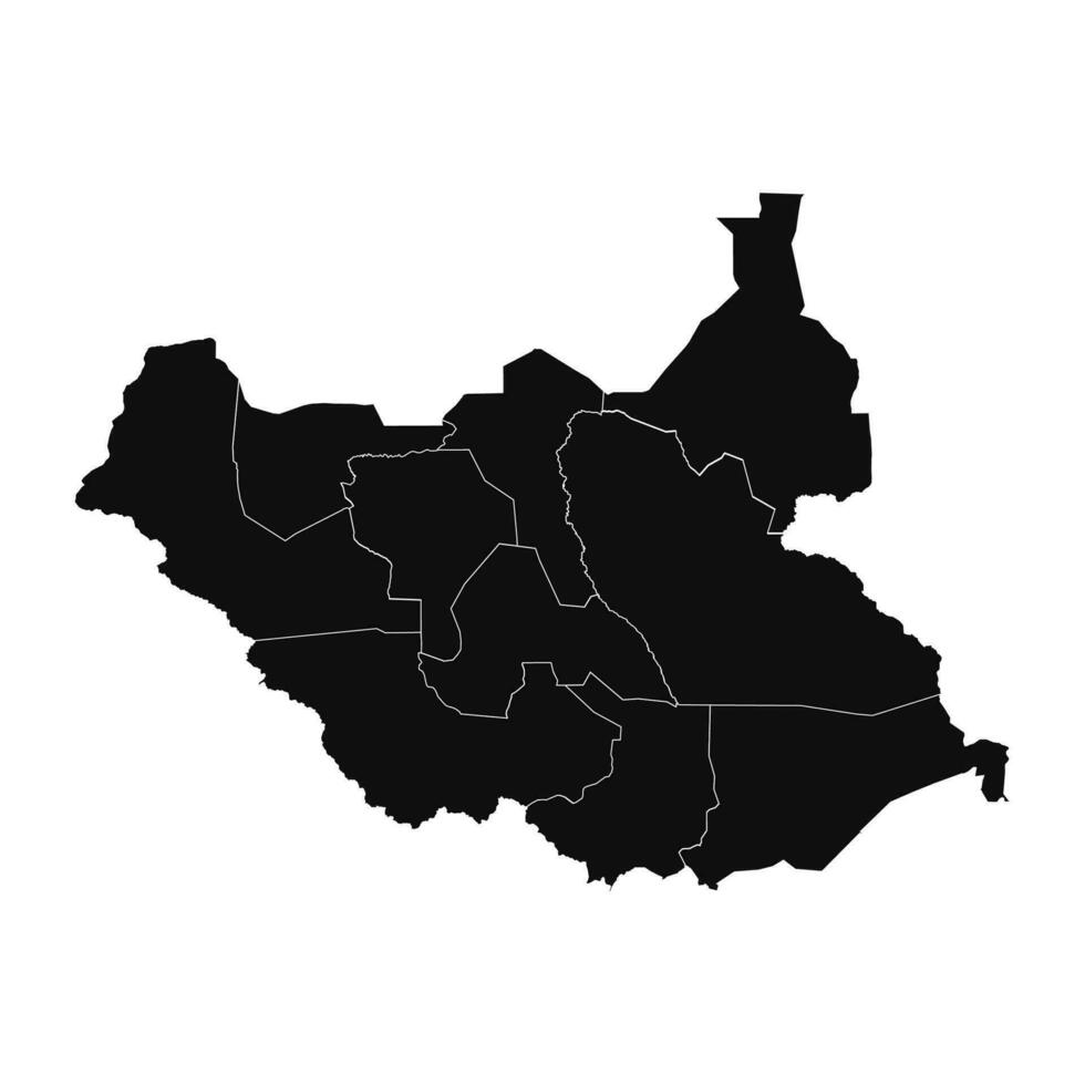 resumen sur Sudán silueta detallado mapa vector