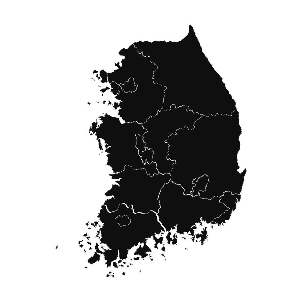 resumen sur Corea silueta detallado mapa vector