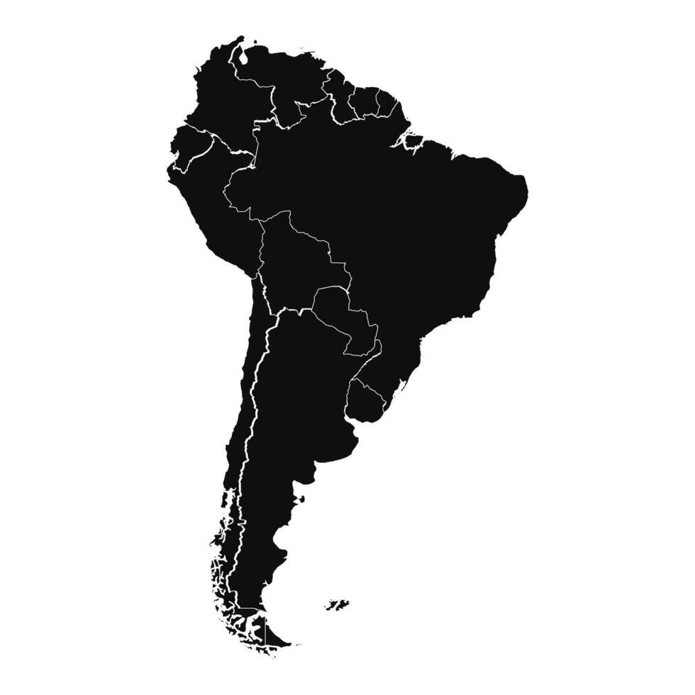 Abstract South America Silhouette Detailed Map vector