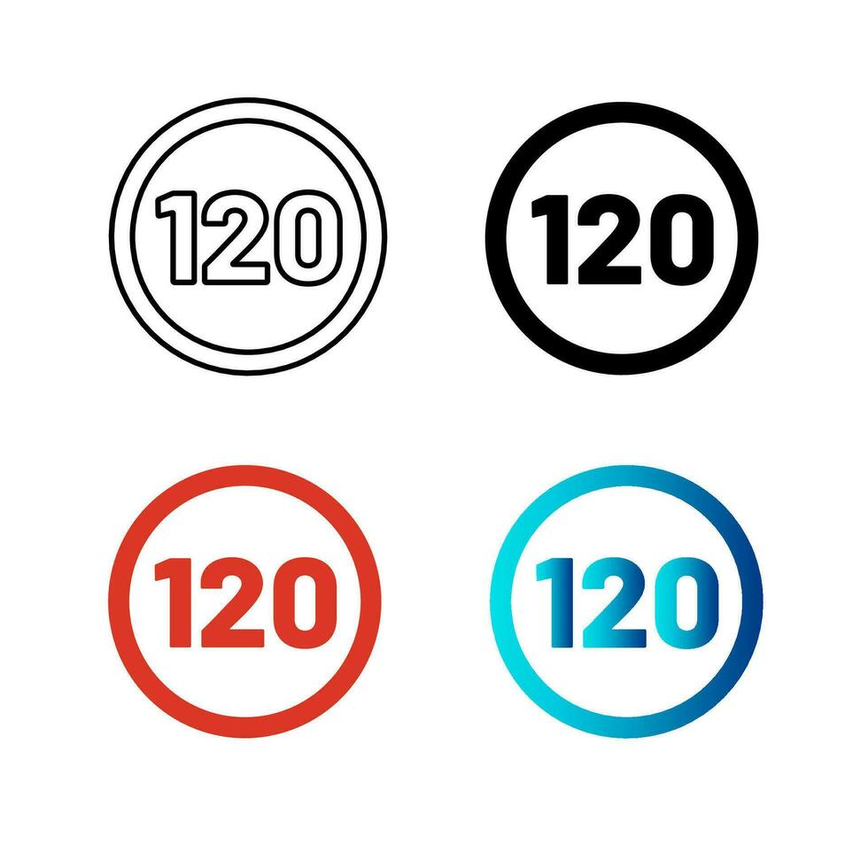 Abstract Speed Limit 120 Silhouette Illustration vector