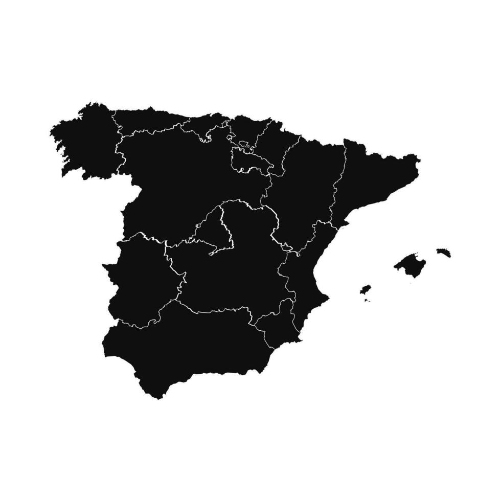 Abstract Spain Silhouette Detailed Map vector