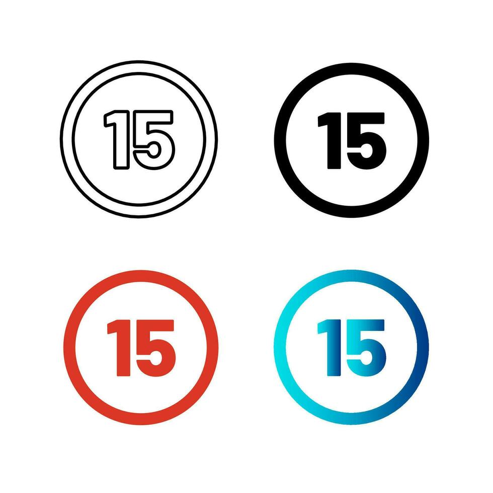 Abstract Speed Limit 15  Silhouette Illustration vector