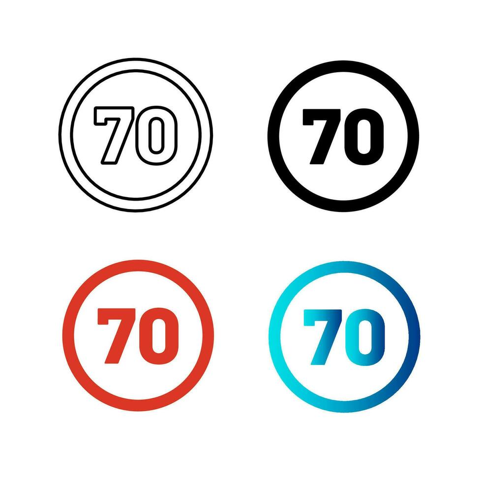 Abstract Speed Limit 70 Silhouette Illustration vector