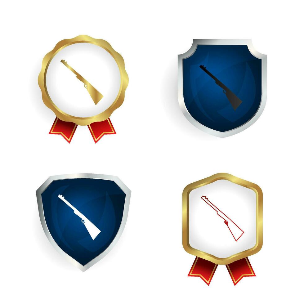 Abstract Rifle Gun Badge and Label Collection vector