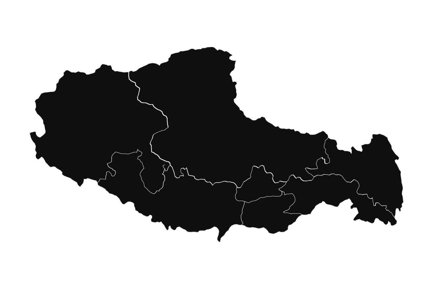 resumen Tíbet silueta detallado mapa vector