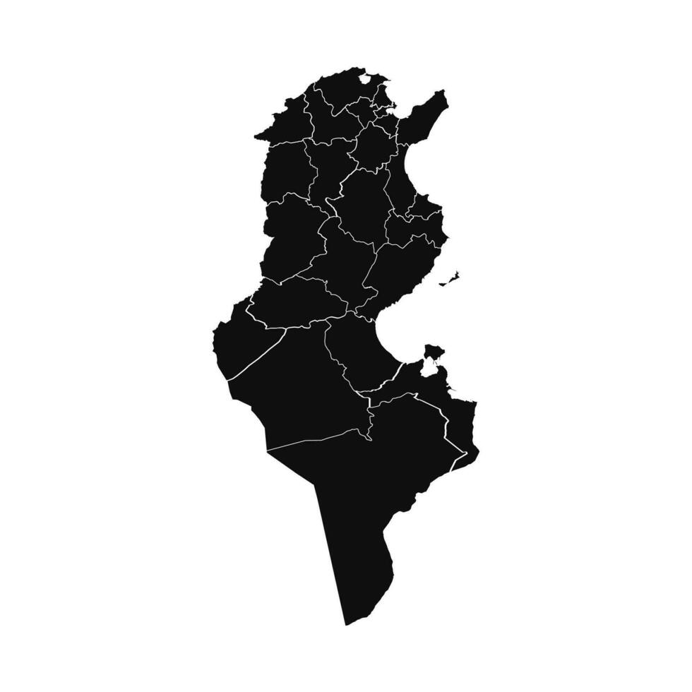 Abstract Tunisia Silhouette Detailed Map vector