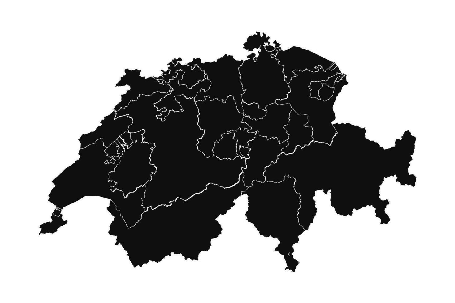 Abstract Switzerland Silhouette Detailed Map vector