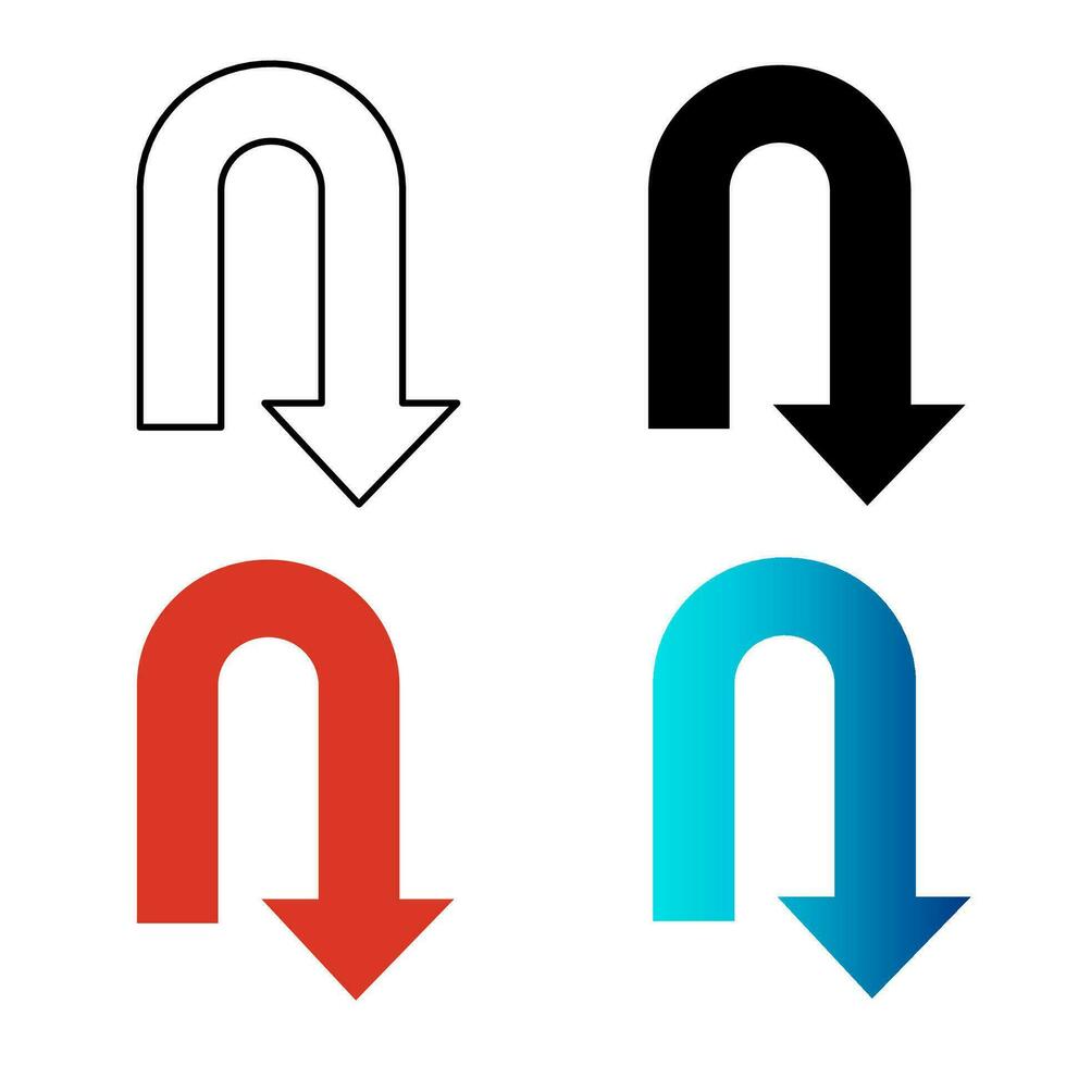 Abstract U Turn Silhouette Illustration vector