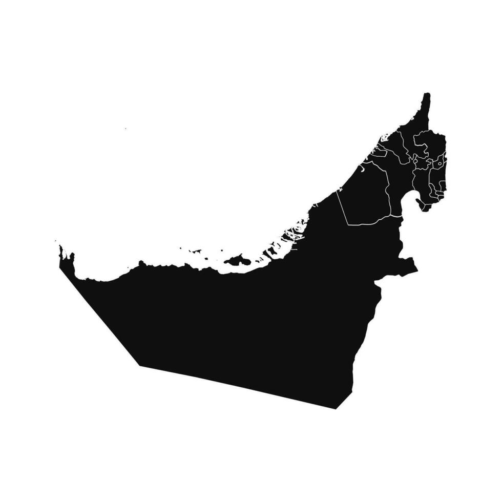 Abstract United Arab Emirates Silhouette Detailed Map vector