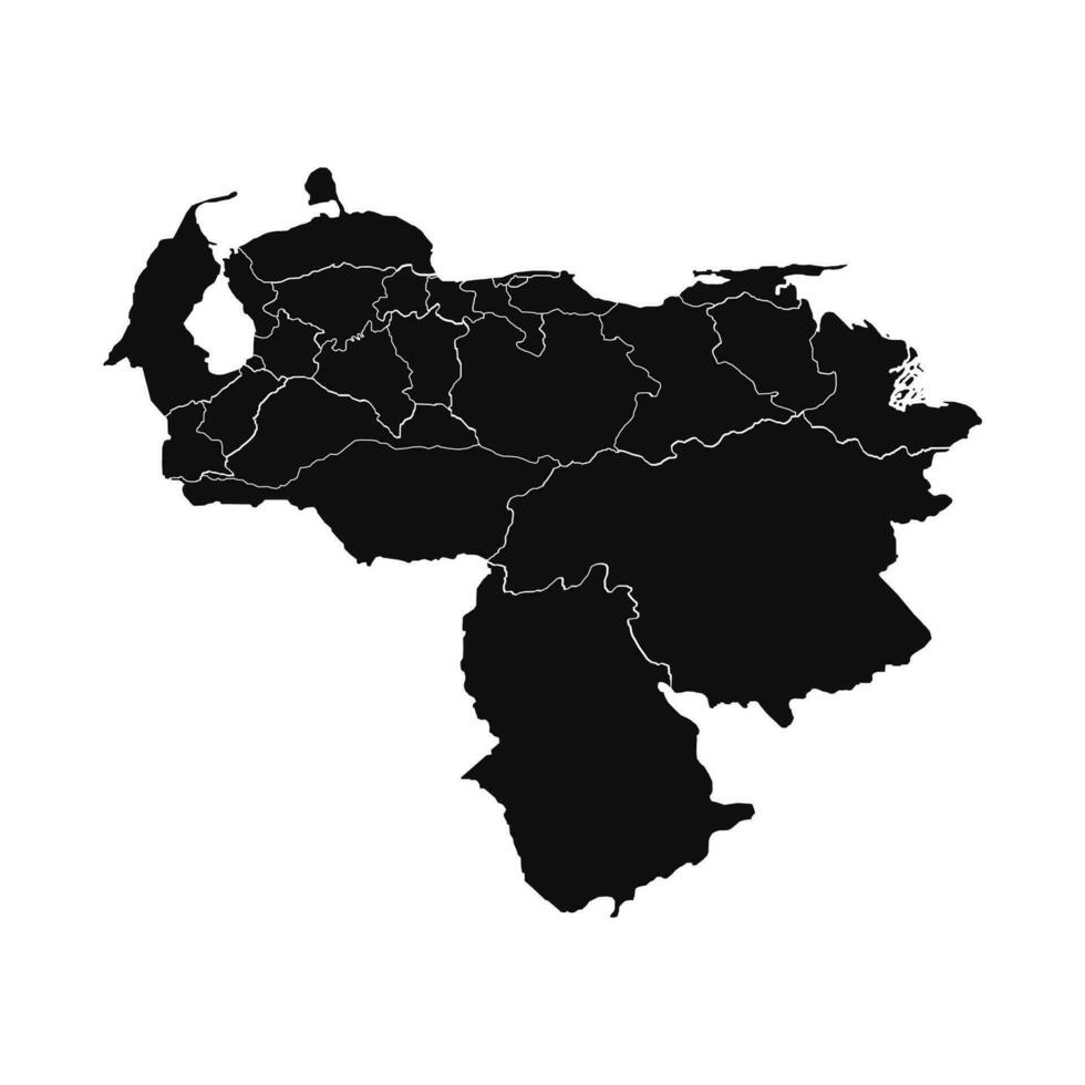 Abstract Venezuela Silhouette Detailed Map vector