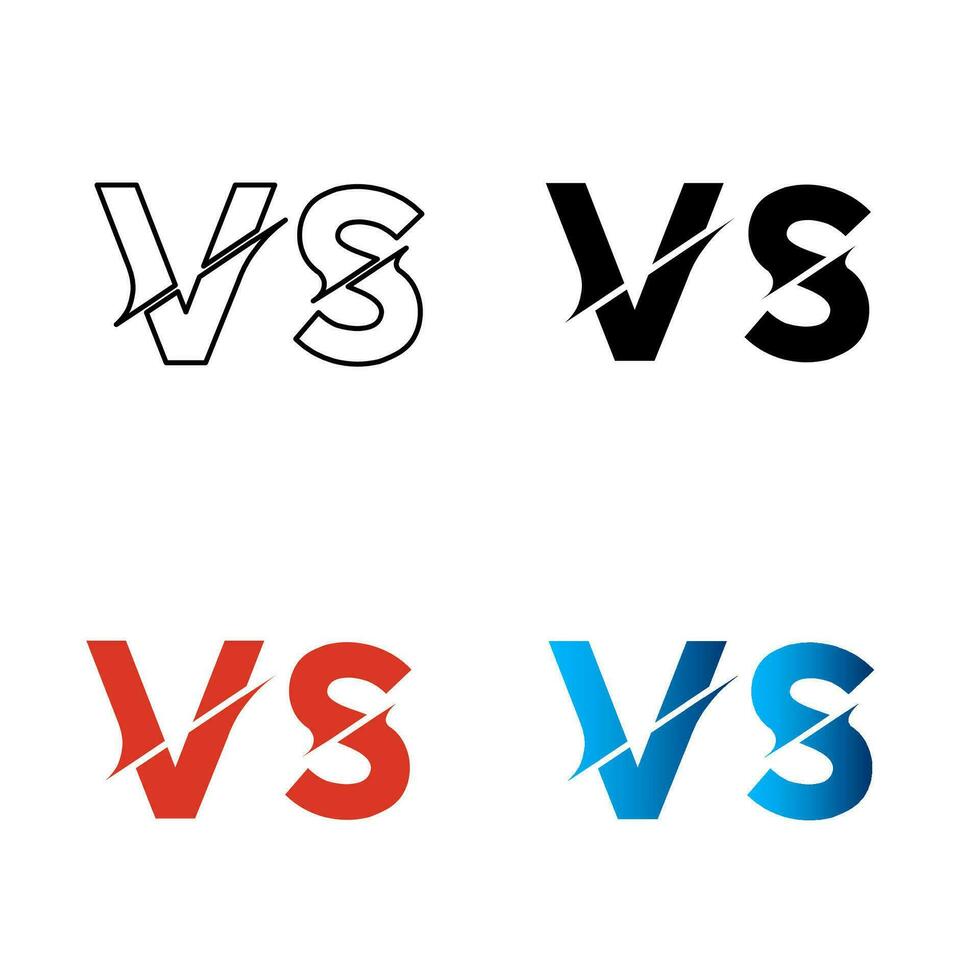 resumen versus vs silueta ilustración vector