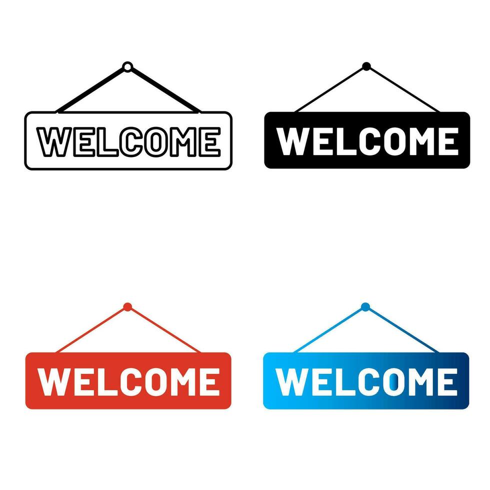 Abstract Welcome Silhouette Illustration vector