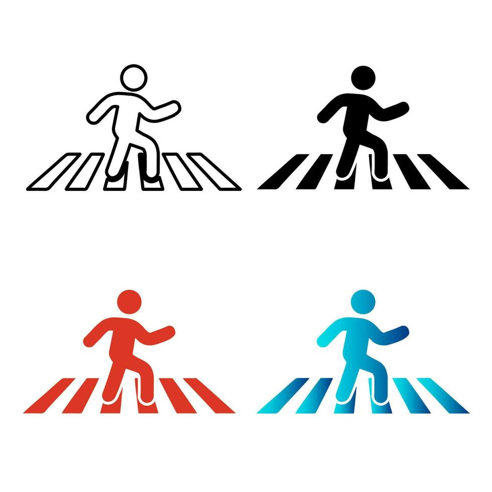 Abstract Zebra Crossing Silhouette Illustration vector