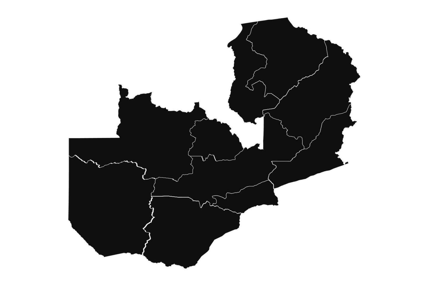 resumen Zambia silueta detallado mapa vector