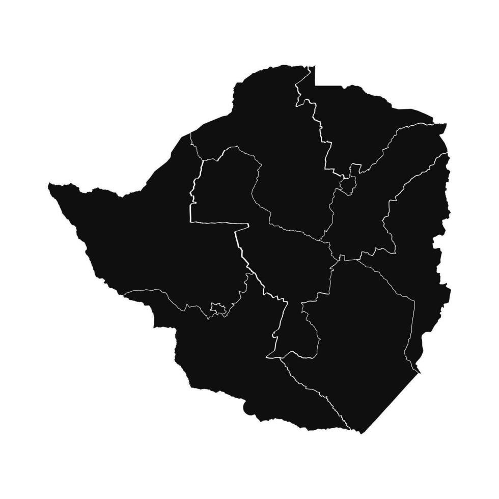 resumen Zimbabue silueta detallado mapa vector