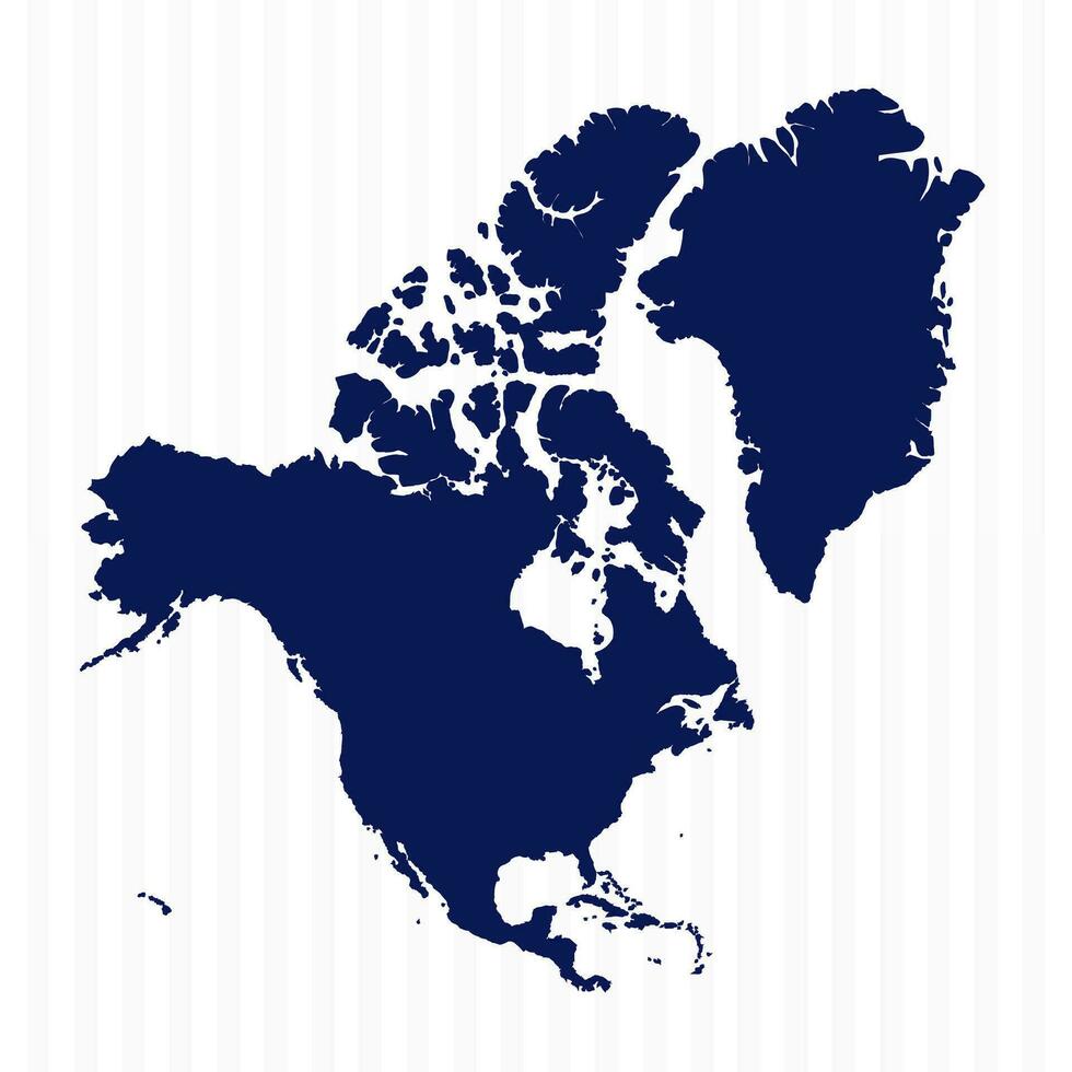 Flat Simple North America Vector Map