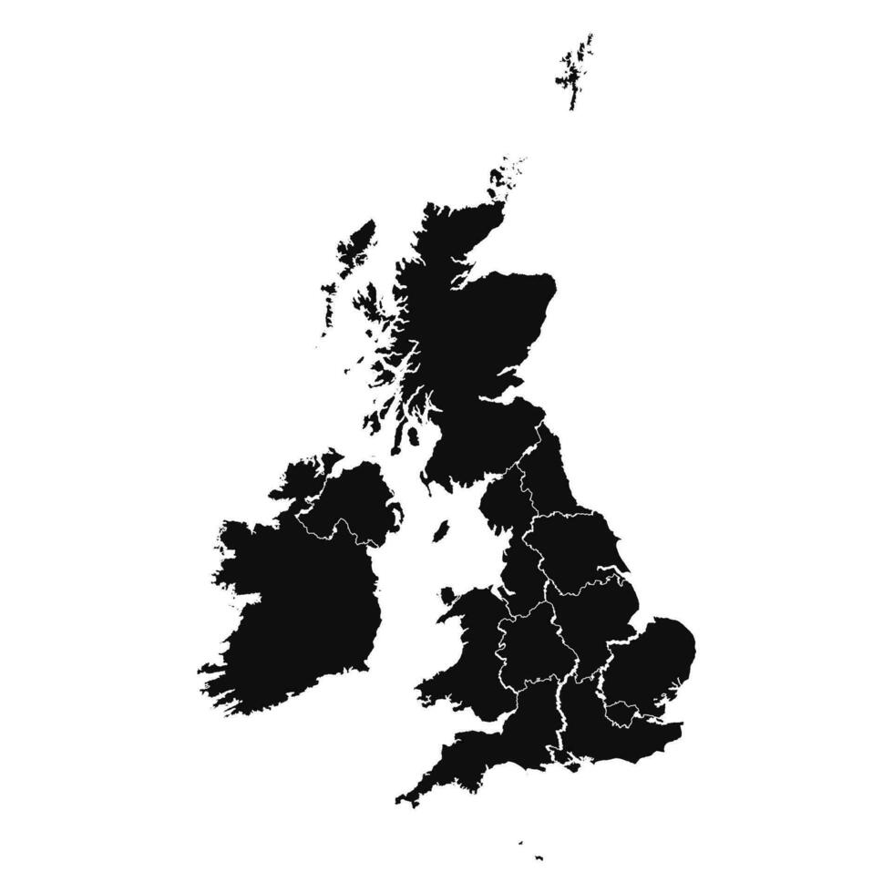 Abstract United Kingdom Silhouette Detailed Map vector