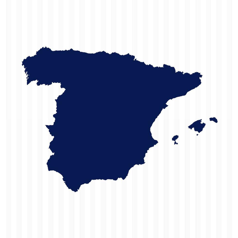 Flat Simple Spain Vector Map