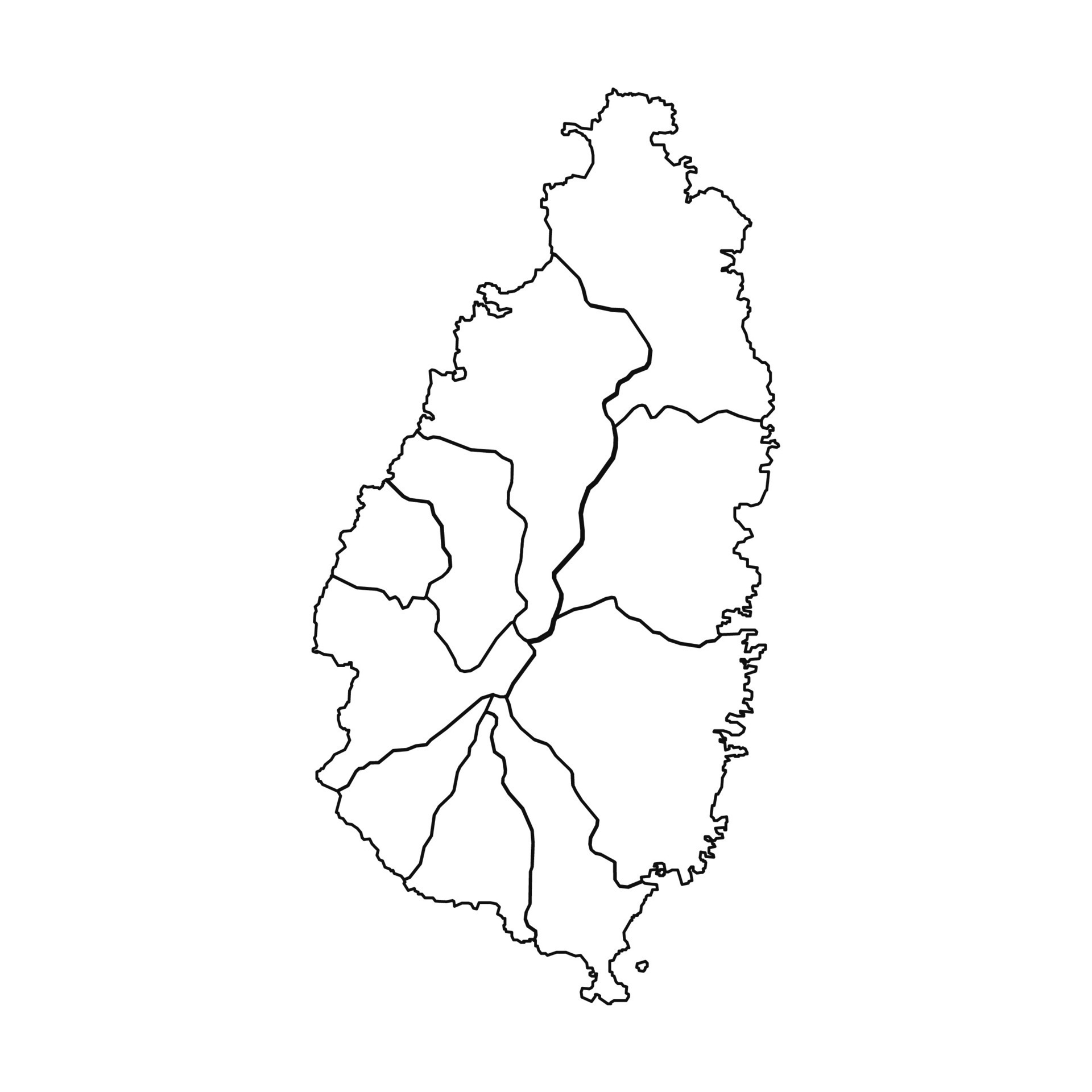 Outline Sketch Map Of Saint Lucia With States And Cities 25843989 Outline Sketch Map Of Saint Lucia With States And Cities Free Vector 