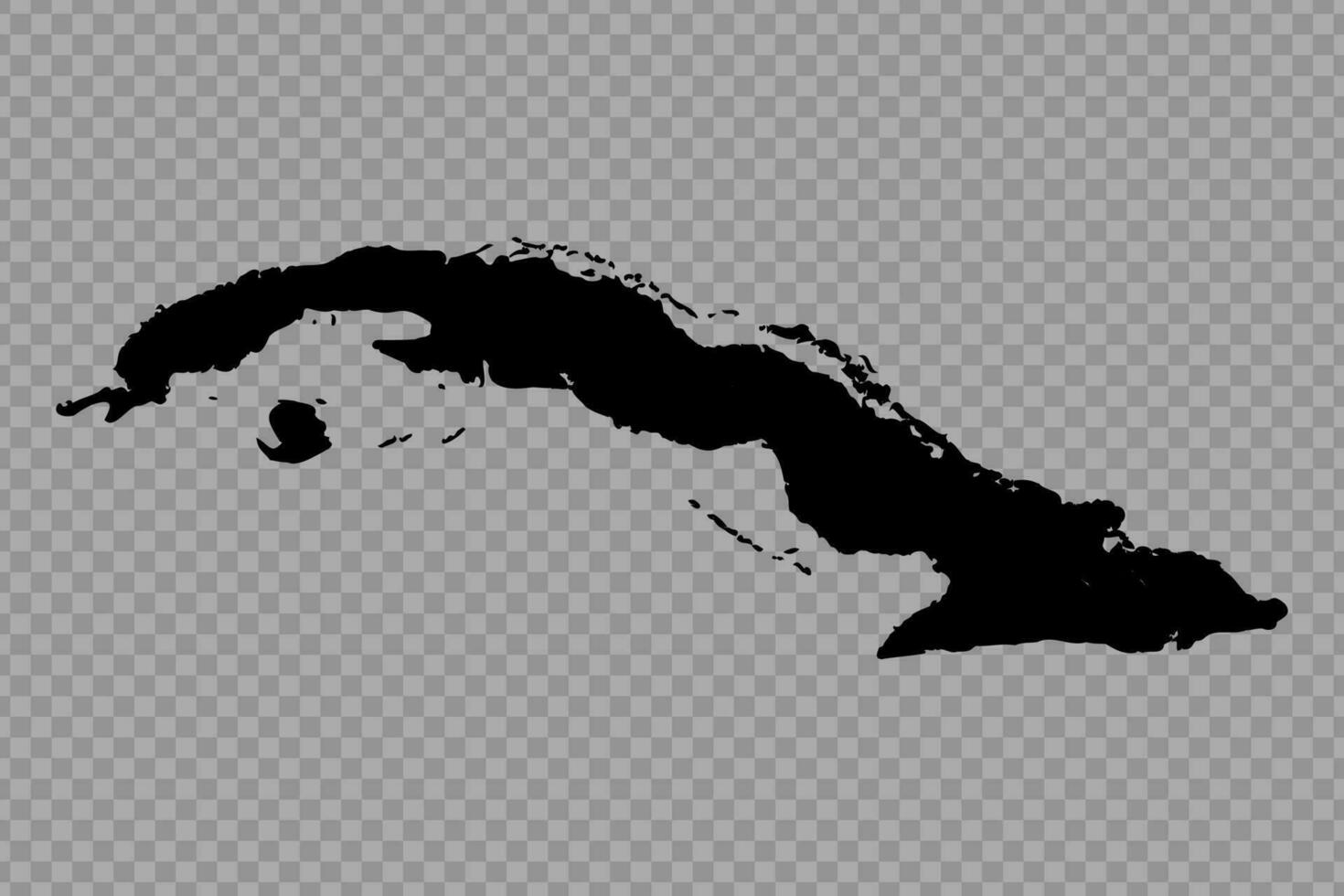 Transparent Background Cuba Simple map vector