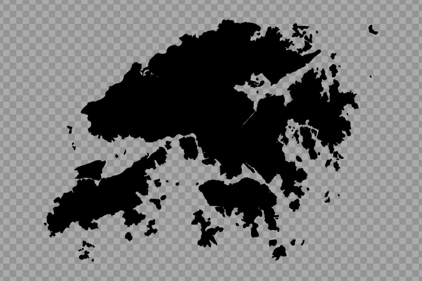 Transparent Background Hong Kong Simple map vector