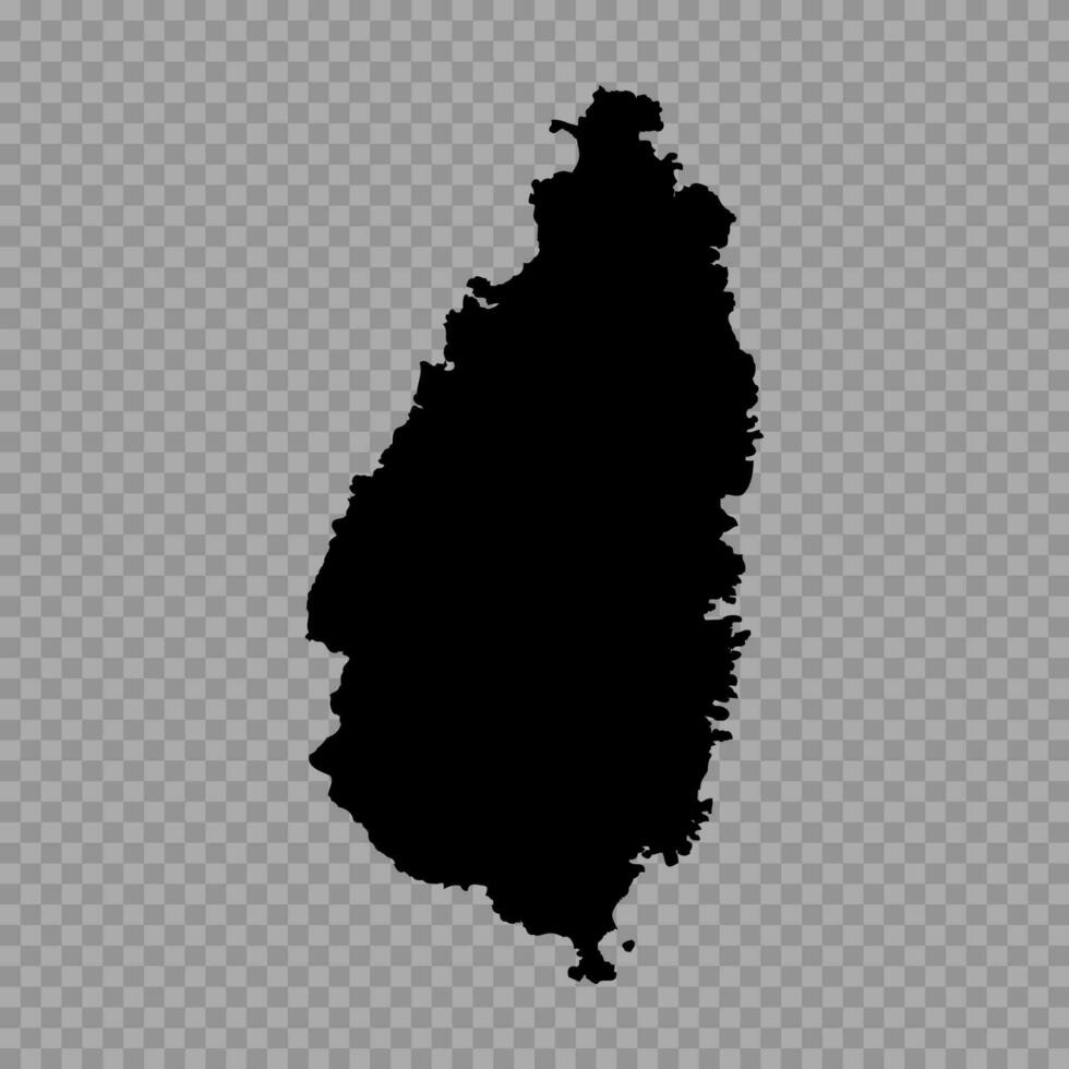 Transparent Background Saint Lucia Simple map vector