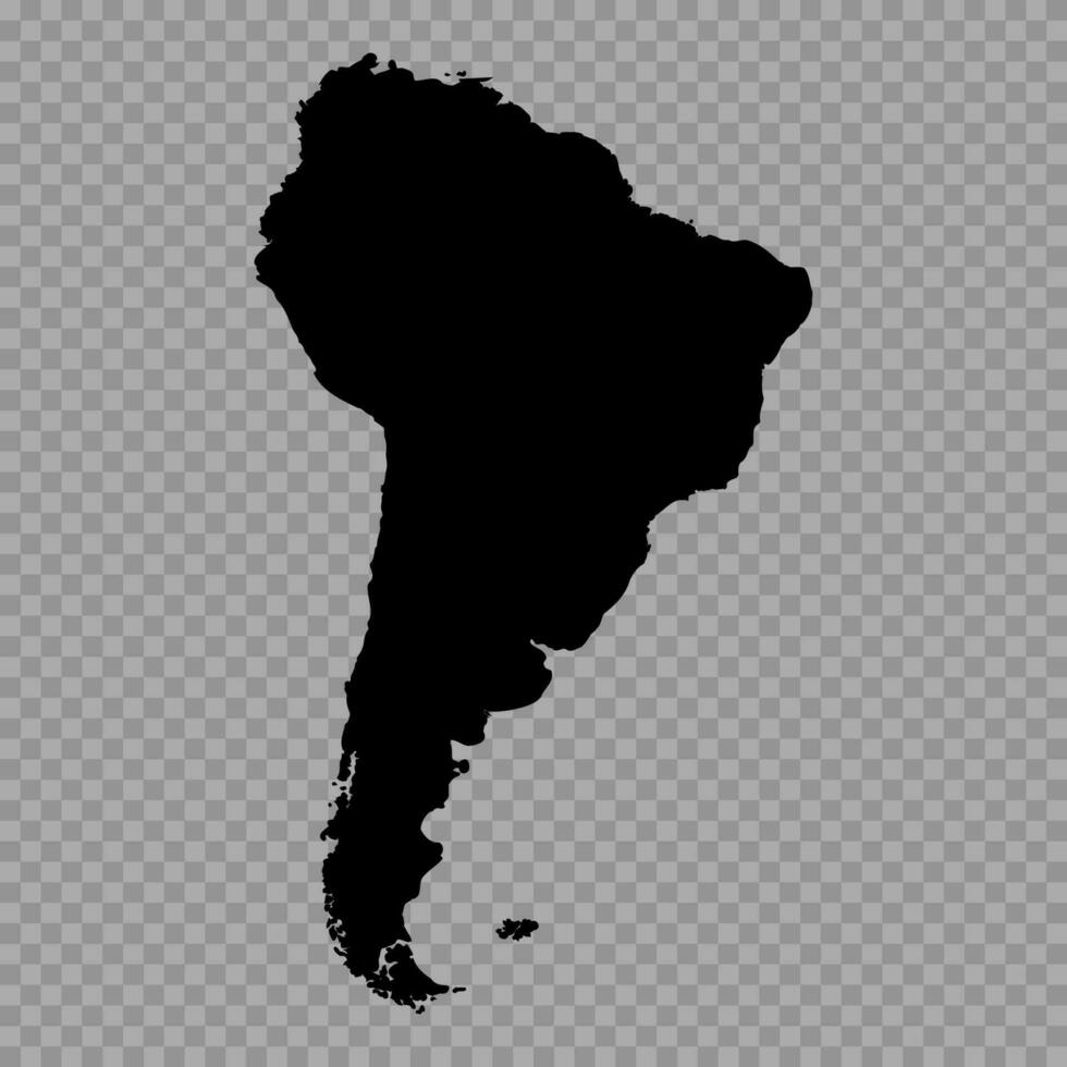 Transparent Background South America Simple map vector