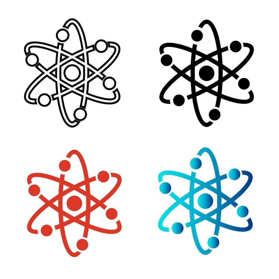 Abstract Atom Science Silhouette Illustration vector