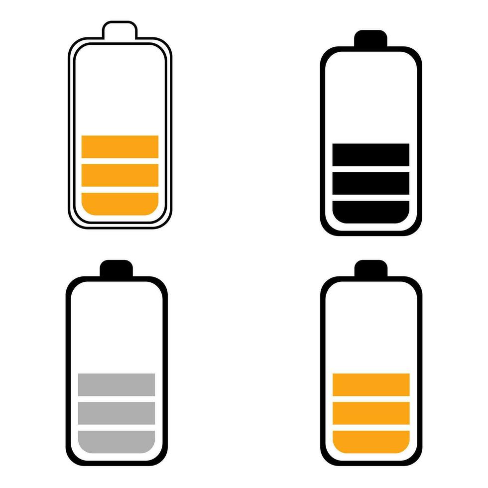 Abstract Battery Half Charge Silhouette Illustration vector